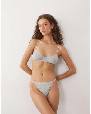 Cotton On Brassière E Perizoma Traforati Grigi - Neutro