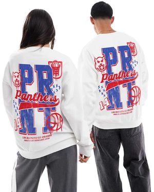 PRNT Panthers Front And Back Print Classic Sweatshirt - White
