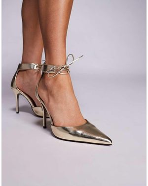 ASOS Pippi Lace Up Detail High Heeled Court Shoes - Brown