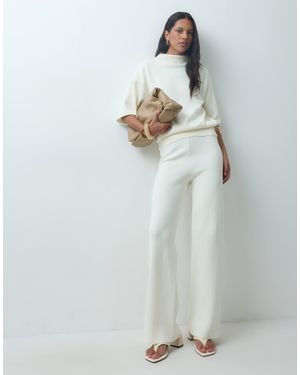 Mango Comet Knit Pants - White
