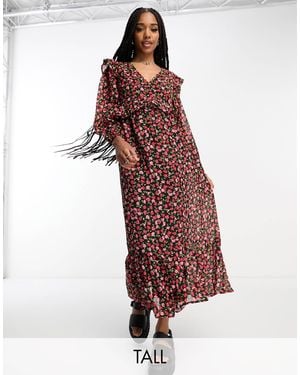 VIOLET ROMANCE Tiered Midi Dress
