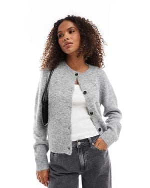 Vero Moda Round Neck Knitted Cardigan - Grey