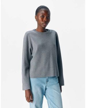 Object Jersey Gris Medio Jaspeado De Punto De - Azul