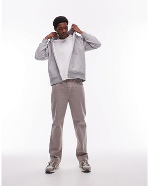 TOPMAN Full Zip Hoodie - Gray