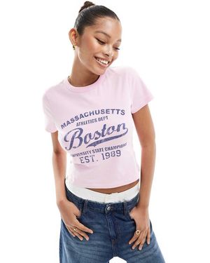 ASOS T-Shirt Mini Con Grafica Stile College - Bianco