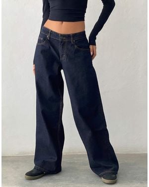 Motel Jeans Extra Larghi A Vita Bassa Indaco - Blu