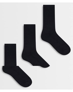 Cotton On Pack De 3 Pares De Calcetines Negros Básicos De - Azul