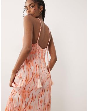 Mango Teen Halterneck Maxi Dress - Pink