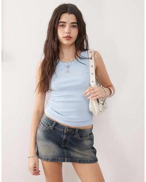 Karlkani Signature Rhinestone Rib Tank Top - Blue
