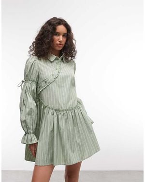 Daisy Street Asymmetric Placket Shirt Dress - Multicolour