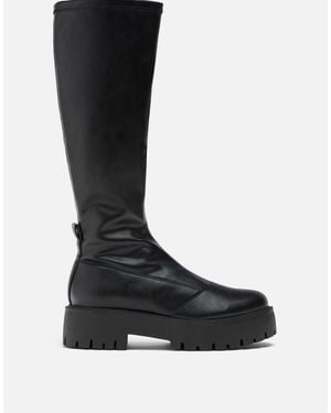 Stradivarius Flache track-stiefel - Schwarz