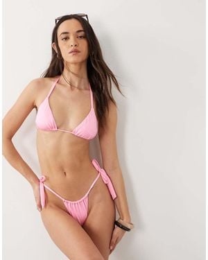 Free Society Tie Side Bikini Bottom - Pink