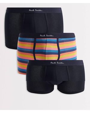 Paul Smith Set Van 3 Boxershorts Met Zwarte Tailleband - Blauw
