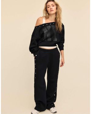 Stradivarius Stud-detail jogger Trousers - Black