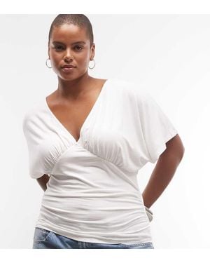 Noisy May V-neck Cinch Top - White