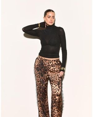 Noughts & Kisses Sheer High Neck Top - Black