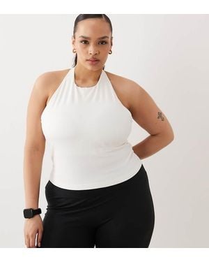 4505 Curve Halter Neck Singlet With Inner Bra - White