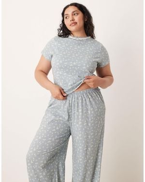ASOS Asos Design Curve Mix & Match Pajama Baby Tee - Gray