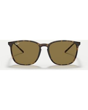 Ray-Ban Quadratische sonnenbrille mit en gläsern - Natur