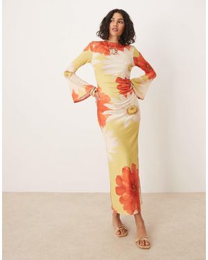 ASOS Angel Sleeve Midaxi Dress - Orange