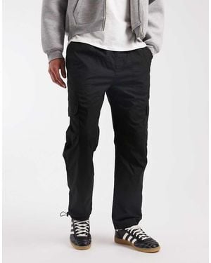 Brave Soul Cotton Poplin Cargo Trousers - Black