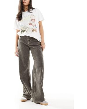 Pull&Bear Pulll&bear Wide Leg Corduroy Jeans - Green