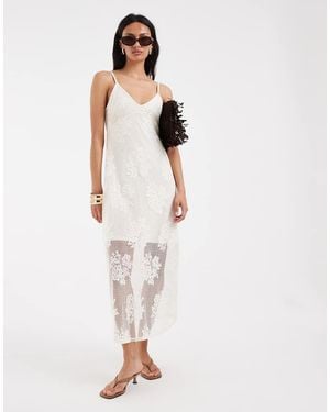 Object Vestito Midi Con Spalline Sottili - Bianco