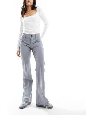 Bershka Flared Tailored Trouser - Blue
