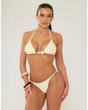 Missy Empire Shell Bikini Top - Natural