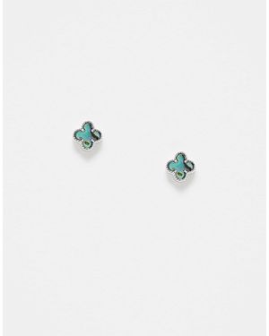 Kingsley Ryan Abalone Blue Clover Stud Earrings