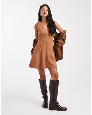 Miss Selfridge Suedette Mini Dress - Natural