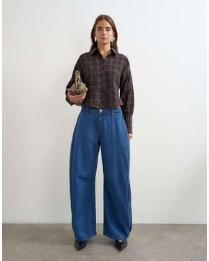 TOPSHOP Jeans Cocoon Con Piega Laterale - Blu