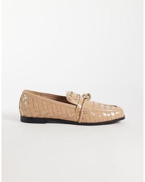 JW PEI Elowen Woven Loafers With Gold Detailing - White