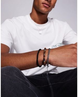 ASOS Festival Beaded 3 Pack Bracelet - White