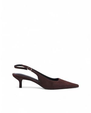 NA-KD Suede Slingback Court Shoes - Black