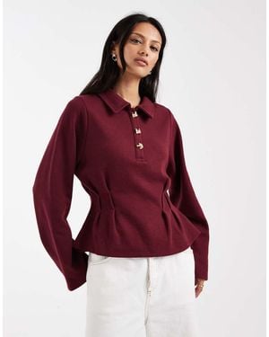 ASOS Supersoft Rugby-T-Shirt Met Korsettaille - Rood