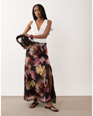 Miss Selfridge Picot Trim Midi Skirt - White