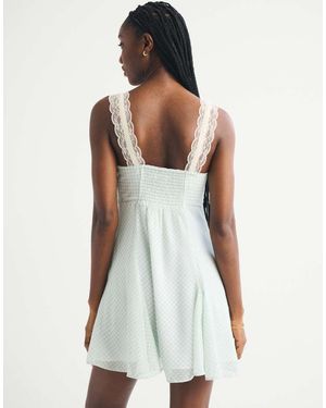 Abercrombie & Fitch Lace Trim Mini Dress - White