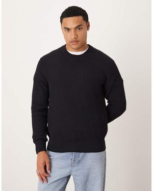 Mango Cotton Round Neck Jumper - Blue