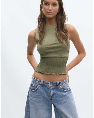 Stradivarius Elasticated T-Shirt - Green