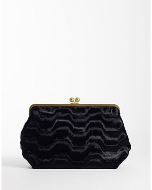 ASOS Pochette Grande Con Montatura Effetto Astrakan Nera - Nero