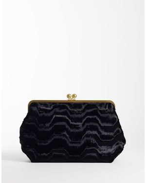 ASOS Pochette Grande Con Montatura Effetto Astrakan - Nero