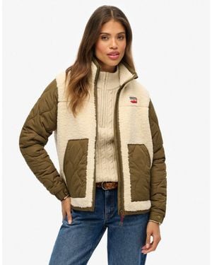 Superdry Sherpa-fleece-hybridjacke - Natur