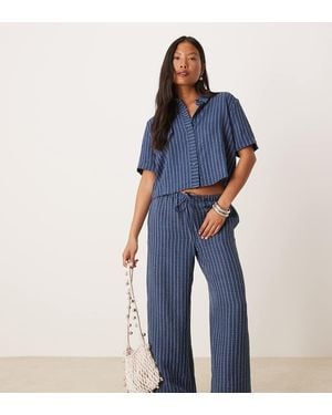 JDY Petite Wide Leg Trousers Co-ord - Blue