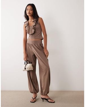 Miss Selfridge Balloon Trouser Co-ord - Brown