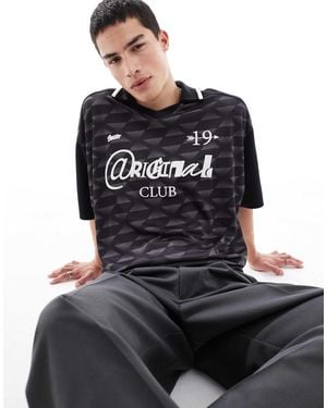 Pull&Bear Football Polo - Black