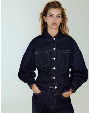 Pull&Bear Tailliertes denim-hemd - Blau