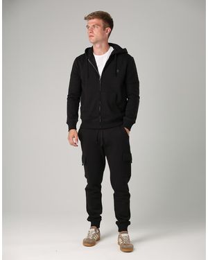 French Connection Cotton Blend Zip Hoody - Black