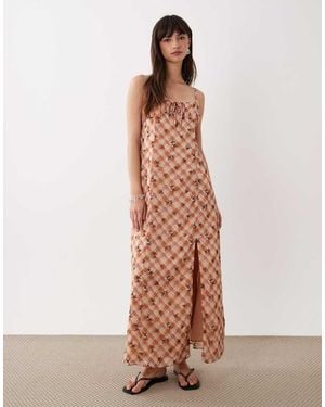 Miss Selfridge Tie Front Maxi Dress - Multicolour