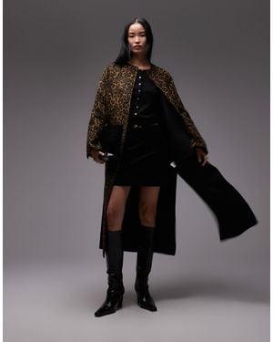 ARKET Double Wool Collarless Maxi Coat - Black